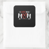 Moeder Kunst Ik hou van je mama Vierkante Sticker (Tas)