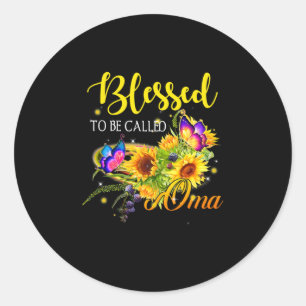 Moeder Kunst zonder kop oma Sunflower genoemd Ronde Sticker