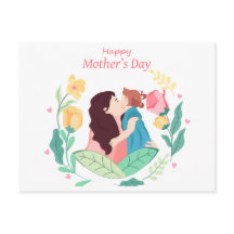 Moeder kust dochter tegen achtergrond van flow