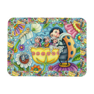 MOEDER LADYBUG EN KINDEREN, KNOP BUBBLE BATH MAGNEET