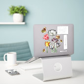 Moeder leven bloemenvlinder sticker (Laptop op bureau)