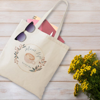 Moeder Leven Geserveerd Heet Gezellig Koffie Kat K Tote Bag