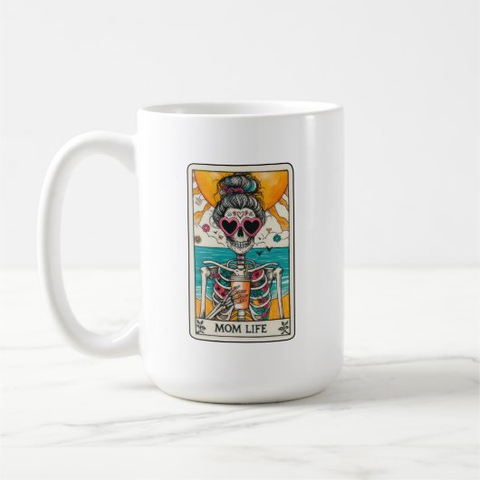 Moeder Leven Skelet Tarot Kaart Koffie Mok (Links)