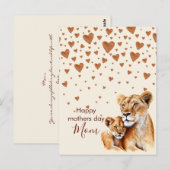 Moeder Lion en haar baby moederdag Briefkaart (Voorkant / Achterkant)