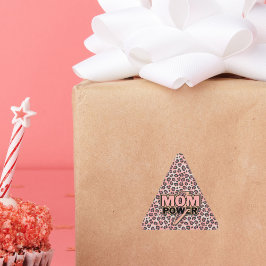 Moeder Macht Roze Luipaard Print Driehoek Sticker