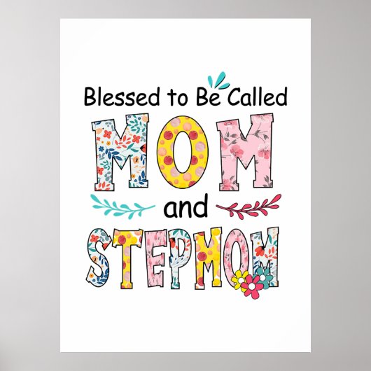 Moeder Mam en Stepmama Birthday Poster (Voorkant)