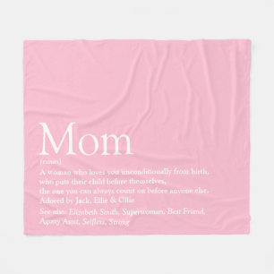 Moeder Mam Moeder Definitie Leuk Cool Roze Fleece Deken