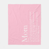 Moeder Mam Moeder Definitie Leuk Roze Fleece Deken (Voorkant)