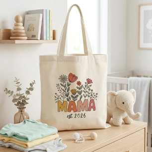 Moeder Mama Geboren 2026 Zwangerschap Bloemstuk Pe Tote Bag