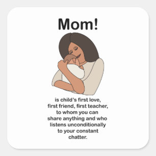 Moeder Mama Moeder Citaat Verjaardag Vierkante Sticker