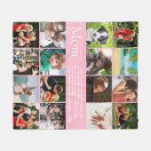 Moeder Mama Moeders Definitie 16 Fotocollage Roze Fleece Deken (Voorkant (Horizontaal))