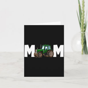 Moeder mama van de jarige jongen kind tractor boer kaart