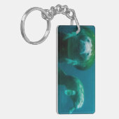 Moeder manatee met haar kalf in Crystal River Sleutelhanger (Voorkant Links)