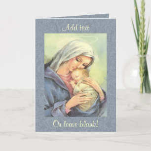 Moeder Maria Baby Jezus Wenskaart Feestdagen Kaart