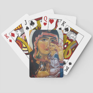 Moeder Maria en Jezus Kunst Pokerkaarten