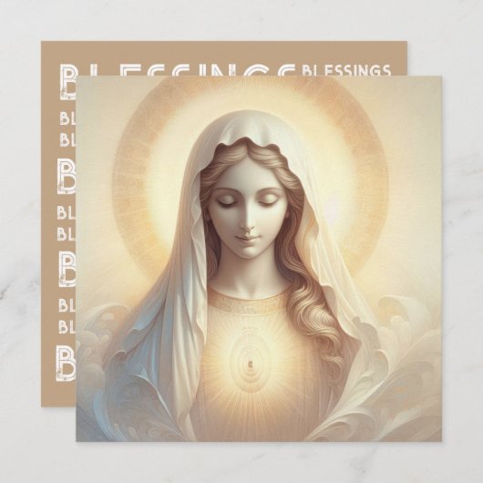 Moeder Maria in zachte witte tinten (Voorkant / Achterkant)