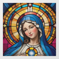 Moeder Maria Kleurrijk Glas in lood Maagd Maria