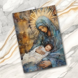 Moeder Maria met Baby Jesus Kerst Kaart