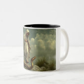 Moeder Maria Treading Op De Slang 2-Tone Mok (Voorkant rechts)