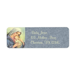 Moeder Mary Baby Jesus Faith Return Address Labels