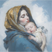 Moeder Mary en Baby Jesus Sticker (Voorkant)