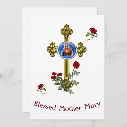 Moeder Mary Feestdagenkaart (Voorkant / Achterkant)