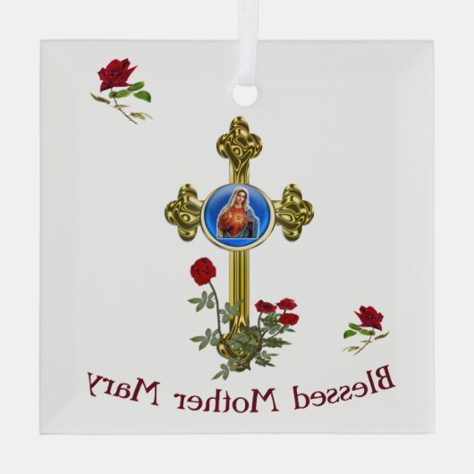 Moeder Mary Glas Ornament (Achterkant)