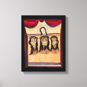 Moeder Mary Jezus Christus Thorn Kroonkunst Schild Canvas Afdruk