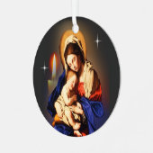 moeder Mary Metalen Ornament (Voorkant links)