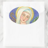 Moeder Mary Portrait CLASSIC OVAL STICKERS Blad (Tas)