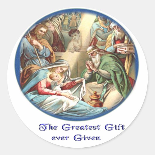 moeder Mary Ronde Sticker (Voorkant)