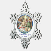 moeder Mary Tin Sneeuwvlok Ornament (Rechts)