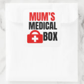 Moeder medisch pakket vierkante sticker (Tas)