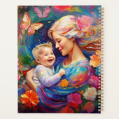 Moeder met Baby Boy Kleurrijke Schilderij Planner (Achterkant)