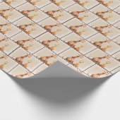 Moeder met Baby Giraffe Waterverf Cadeaupapier (Hoek)