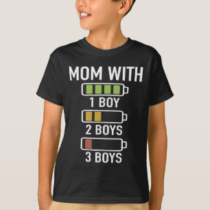 Moeder met drie jongens batterij leeg - Mama met 3 T-shirt
