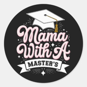 Moeder Met Een Masterdiploma Afstudeer Moeder Ronde Sticker