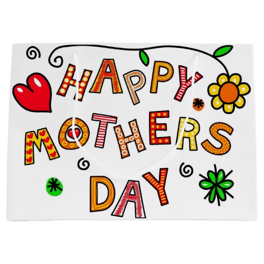 Moeder met grote cadeaus groot cadeauzakje (Voorkant)