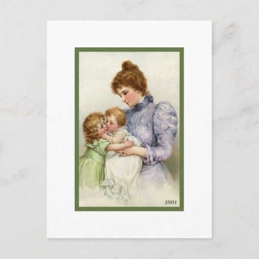  moeder met kinderen briefkaart (Voorkant)