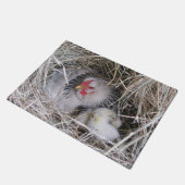 Moeder met nieuwe kippen deurmat (Schuin)