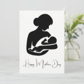 Moeder met pasgeboren Baby Moederdag Kaart (Staand voorkant)