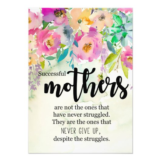 Moeder met succes Moeders Foto Afdruk (Voorkant)