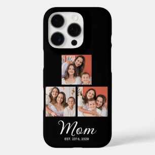 Moeder Modern Schrift Zwart 3 Foto Hoes-M iPhone 16 Pro Hoesje