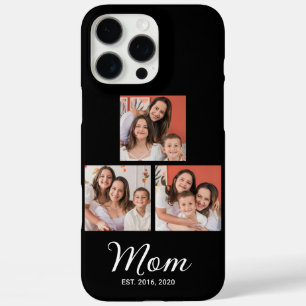 Moeder Modern Schrift Zwart 3 Foto Hoes-M iPhone 16 Pro Max Hoesje