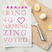 Moeder moderne typografie roze hart theedoek (Quarter Fold)