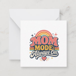 Moeder Modus Altijd Aan Retro Moederdag Cadeau Notitiekaartje