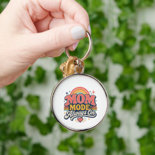 Moeder Modus Altijd Aan Retro Moederdag Cadeau Sleutelhanger