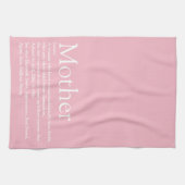 Moeder Moeder Definitie Citaat Roze Theedoek (Horizontaal)