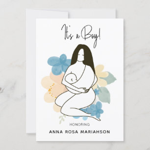 ** Moeder moeder die Baby Floral Baby shower Boy v Kaart