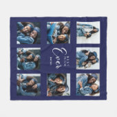 Moeder moeder foto collage marine blauw fleece deken (Voorkant (Horizontaal))